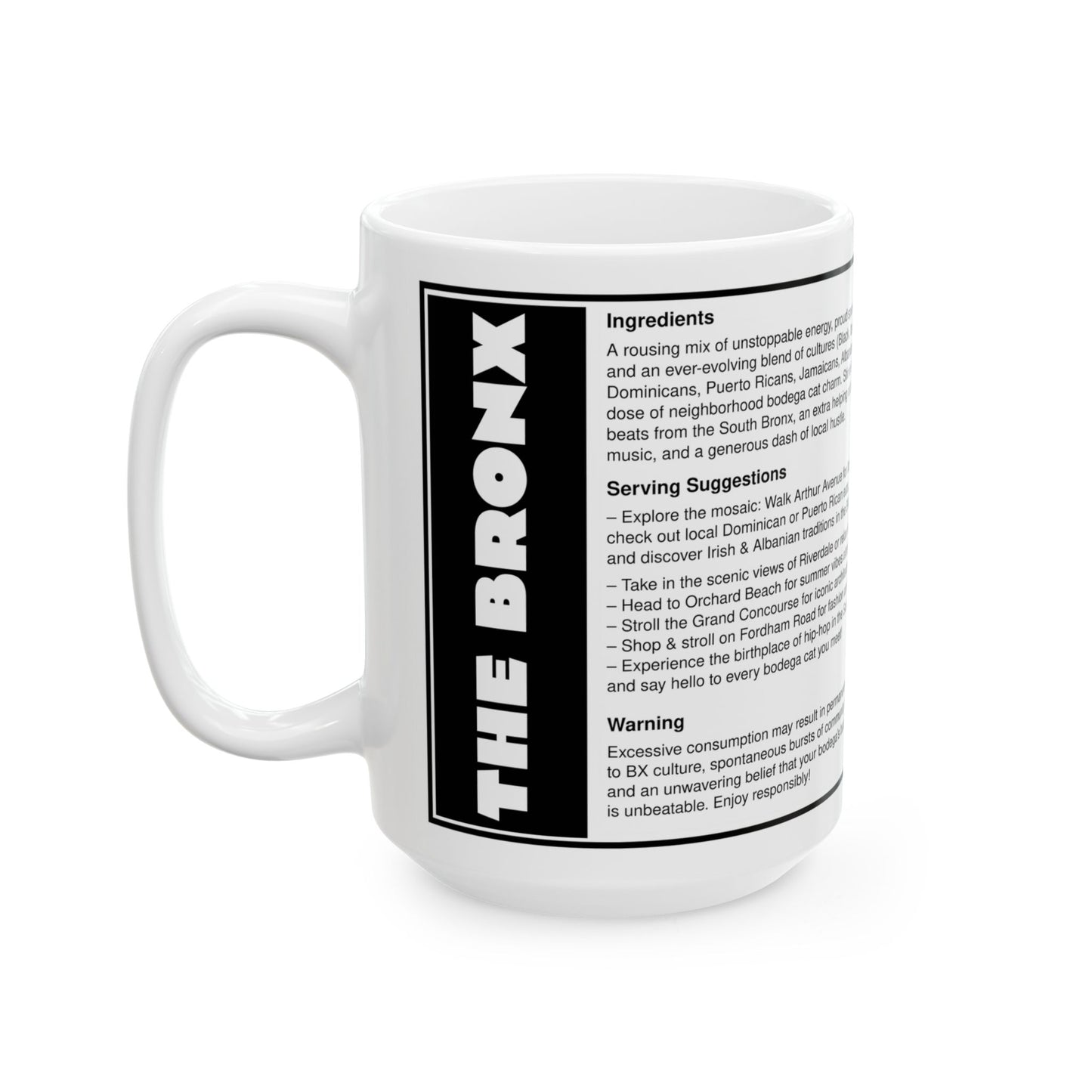 Bronx Nutrition Ceramic Mug, (15oz)